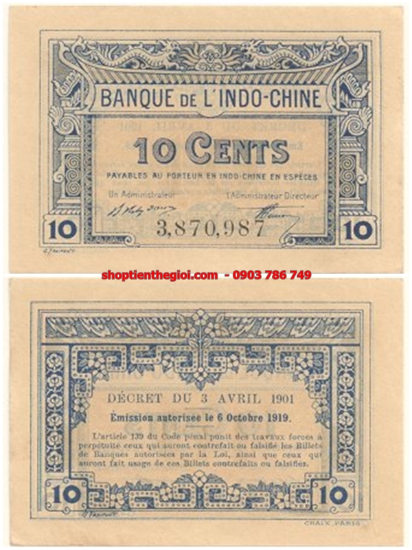 10 Cents 1920 Thành Thái